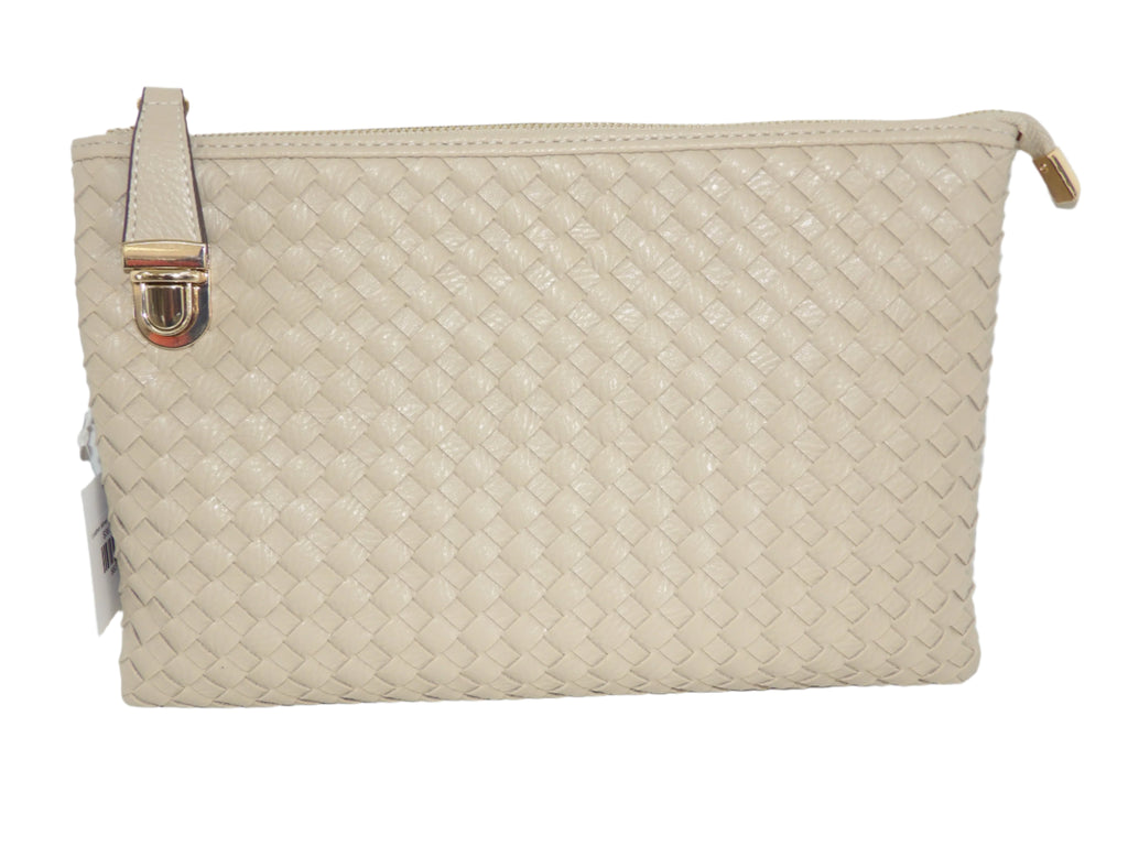Leather Woven Crossbody With Wristlet