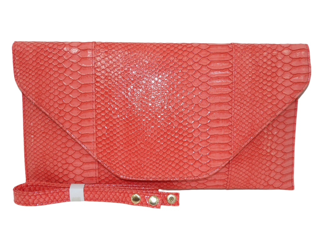 Large Envelop Snakeskin Clutch