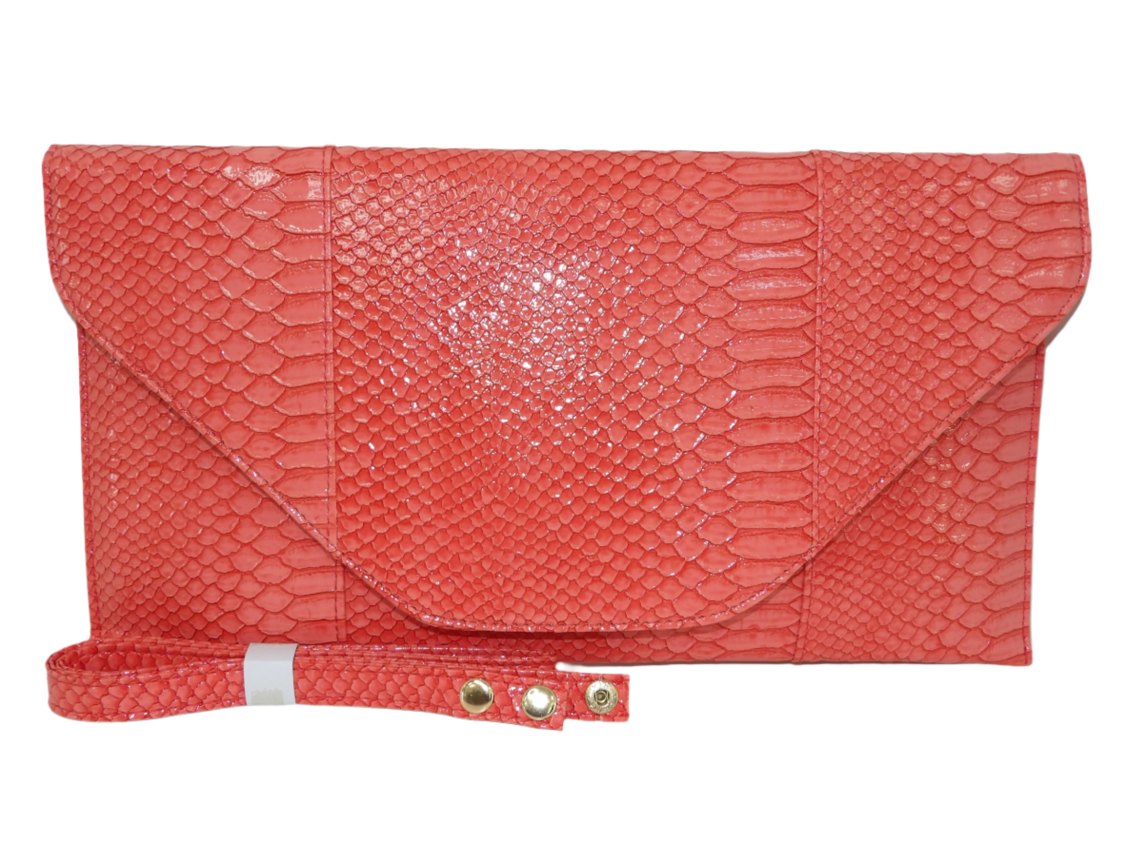 Large Envelop Snakeskin Clutch
