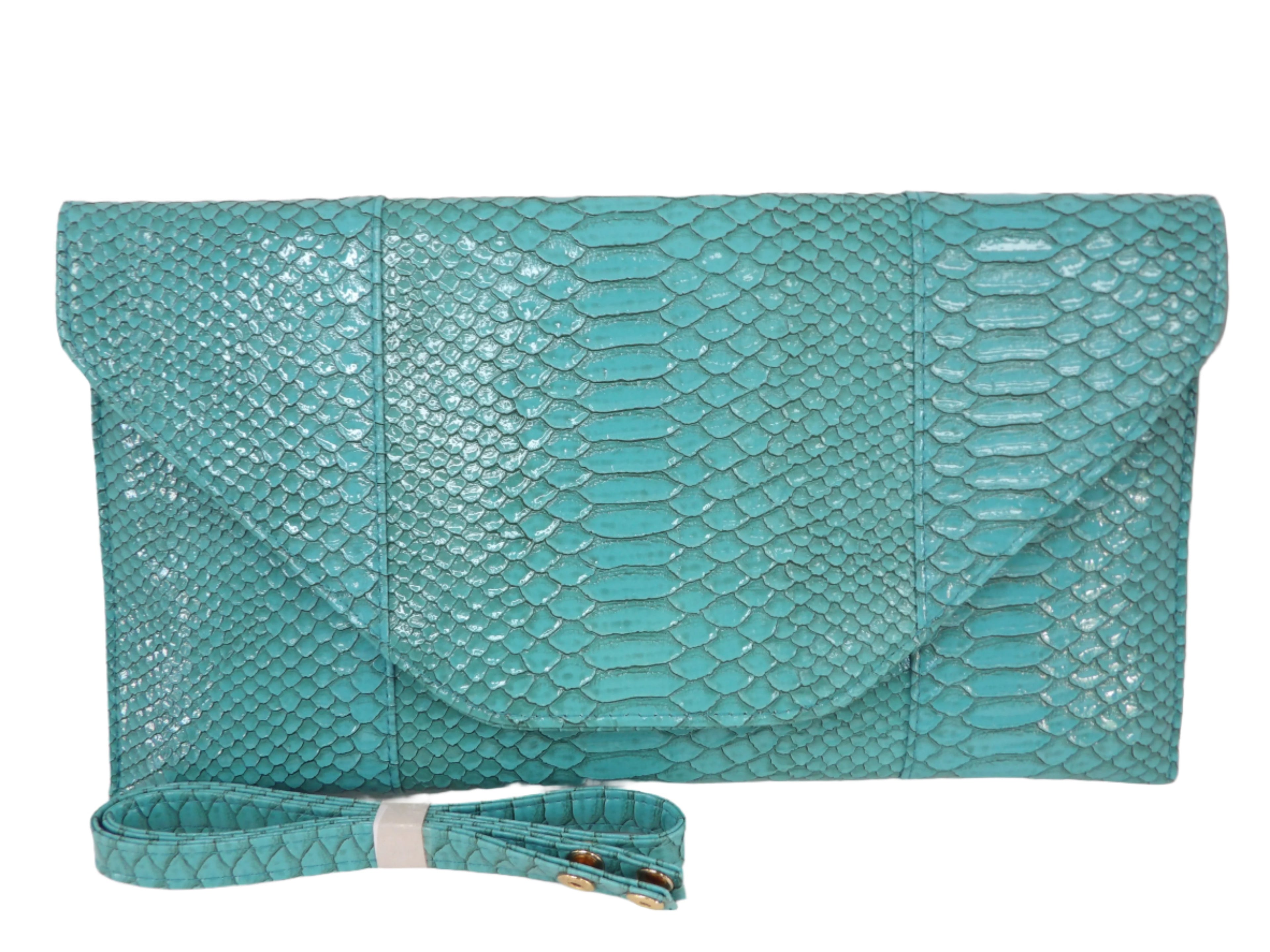 Large Envelop Snakeskin Clutch