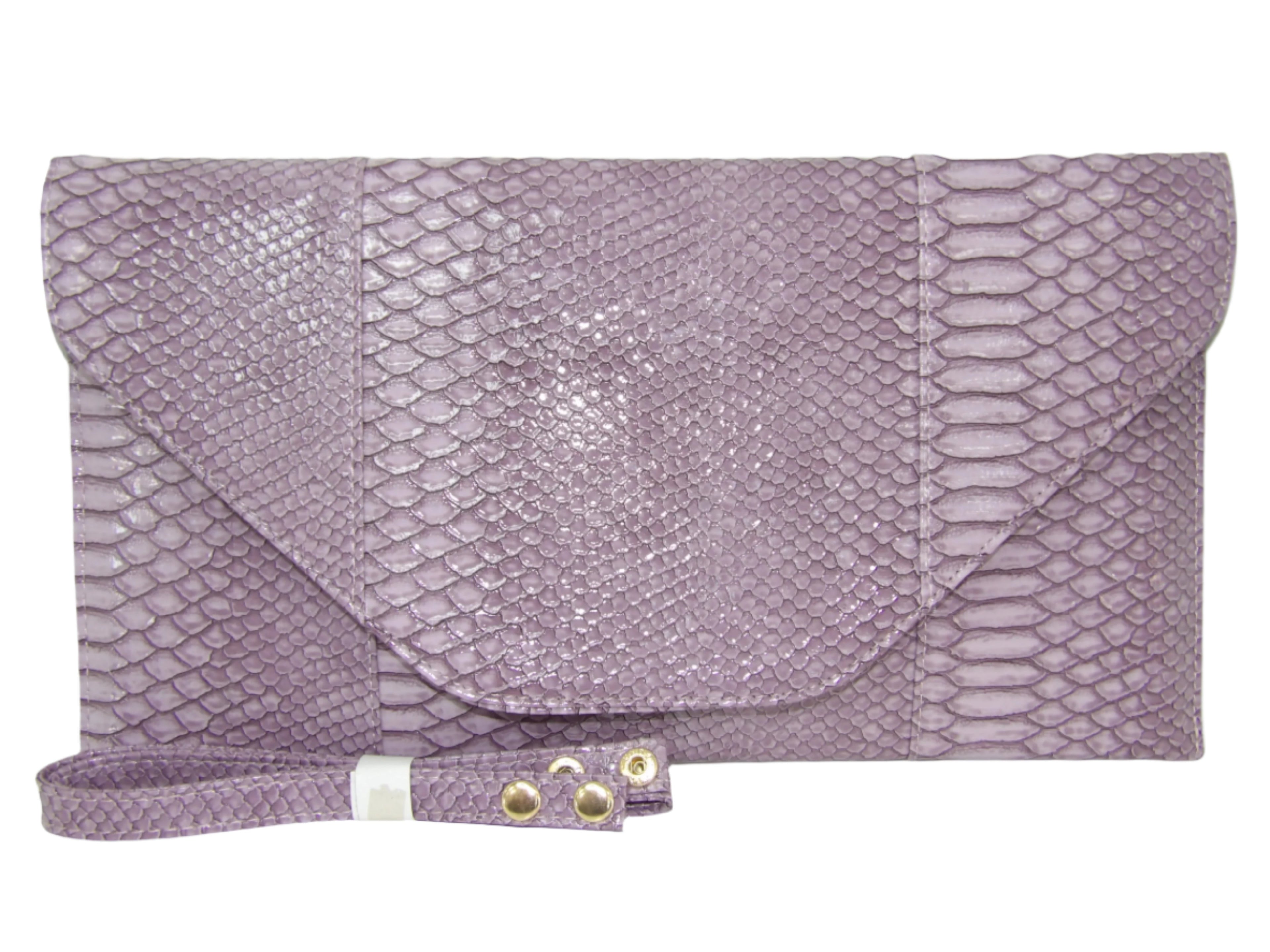 Large Envelop Snakeskin Clutch