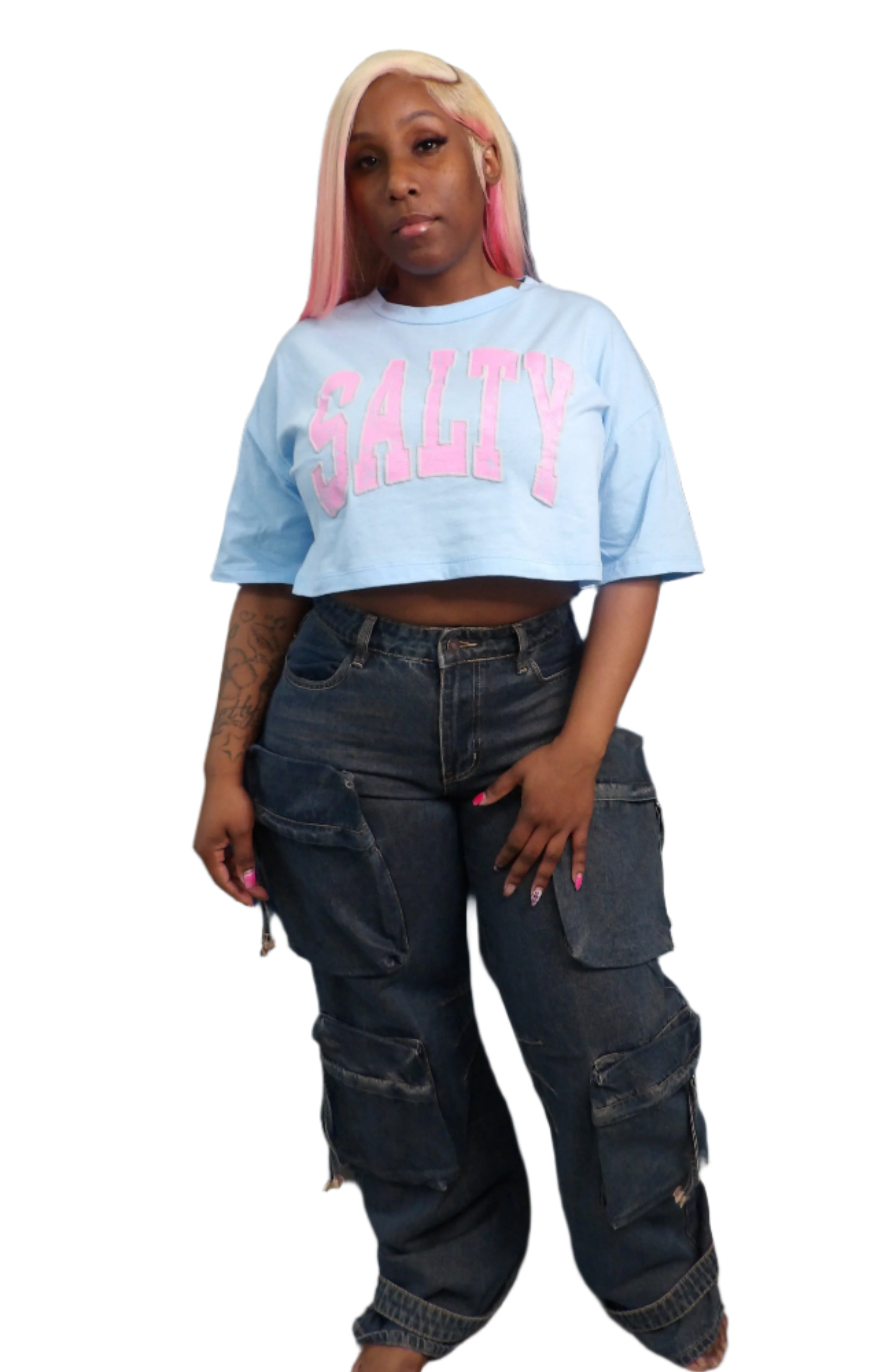 Salty Screen Print Crop Top