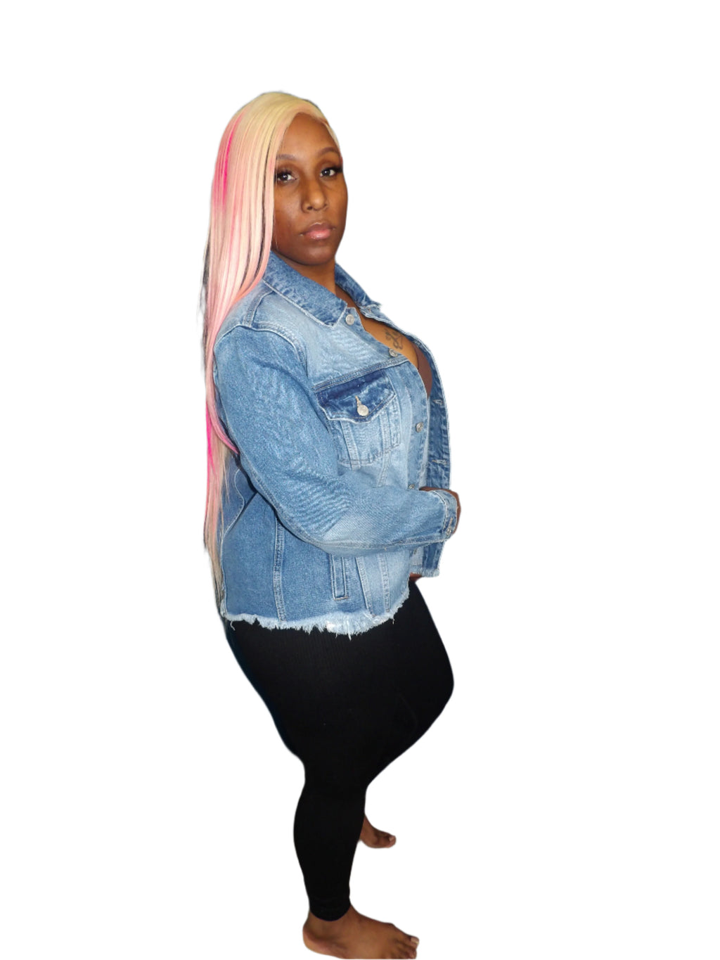 Distressed Denim Shirt Jacket