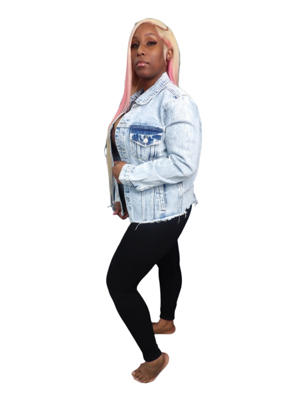 Distressed Denim Shirt Jacket