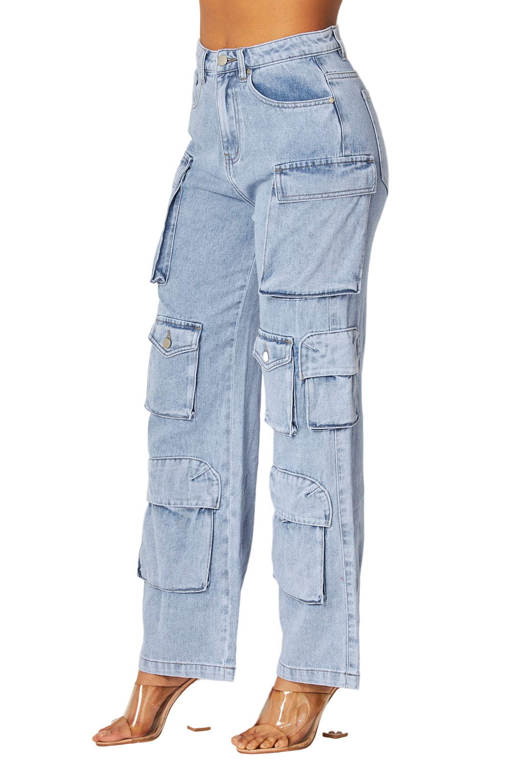 Wendy Denim Wide Leg Cargo Pants