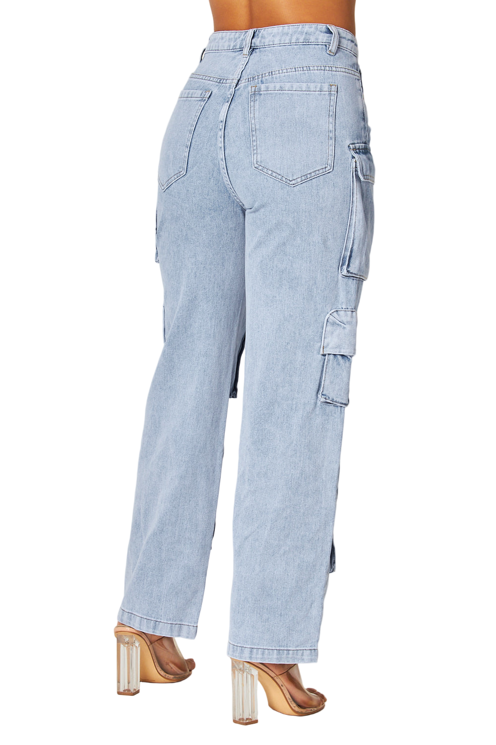 Wendy Denim Wide Leg Cargo Pants
