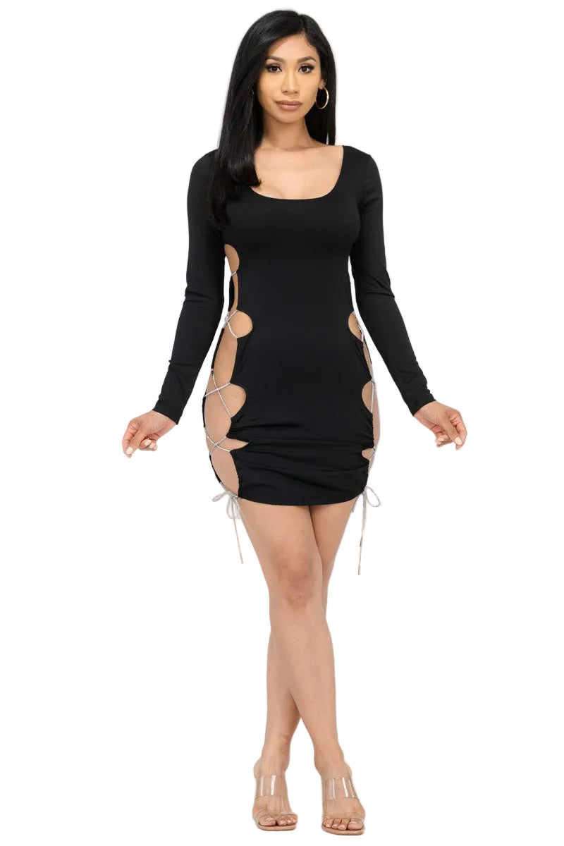 Sparkly Rhinestone Bodycon Dress - Closet Space