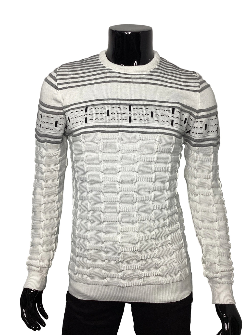 Patterned Color Block Crewneck - Closet Space