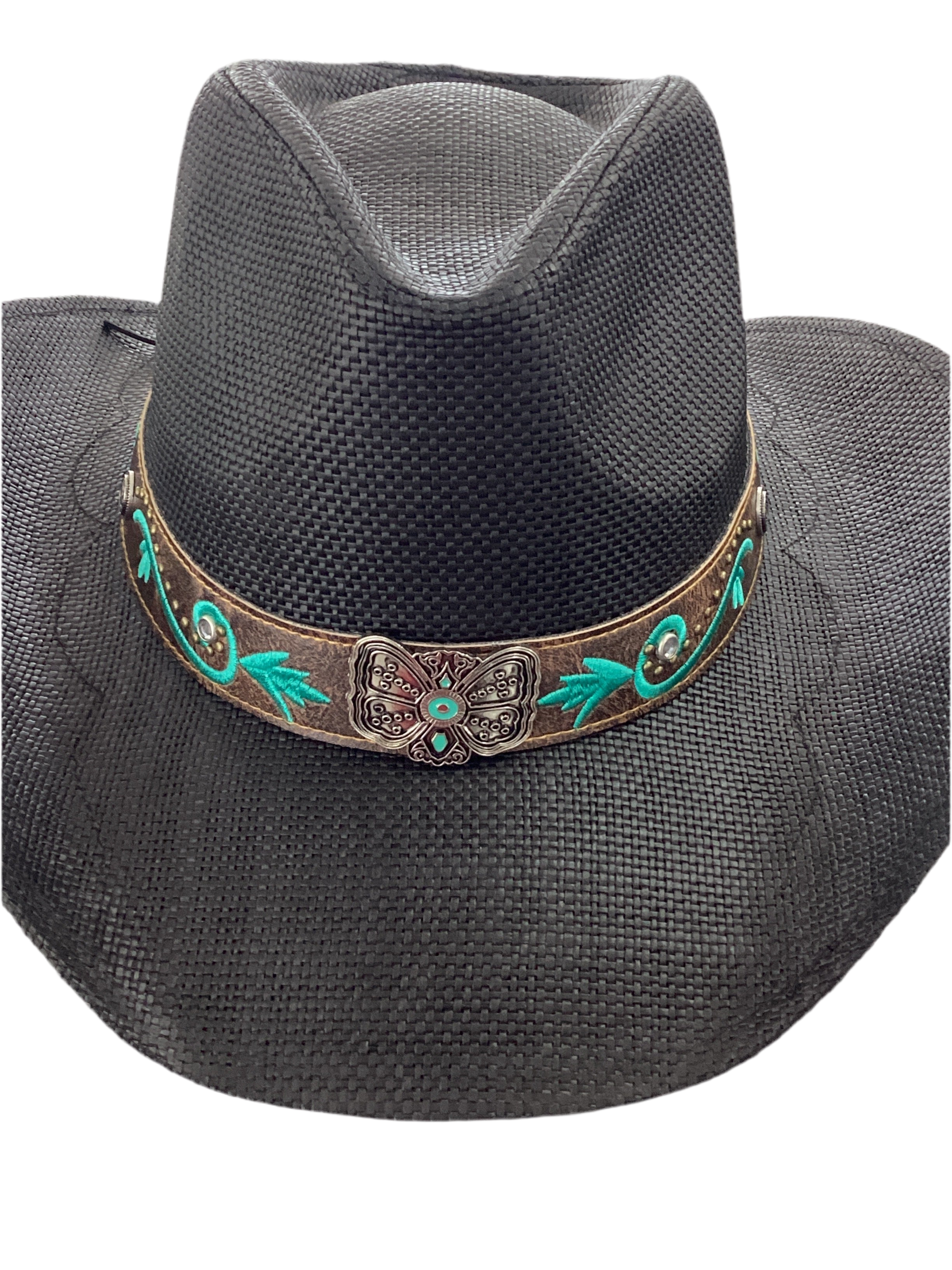 Western Cowboy Hat With Embroidered Butterfly Band