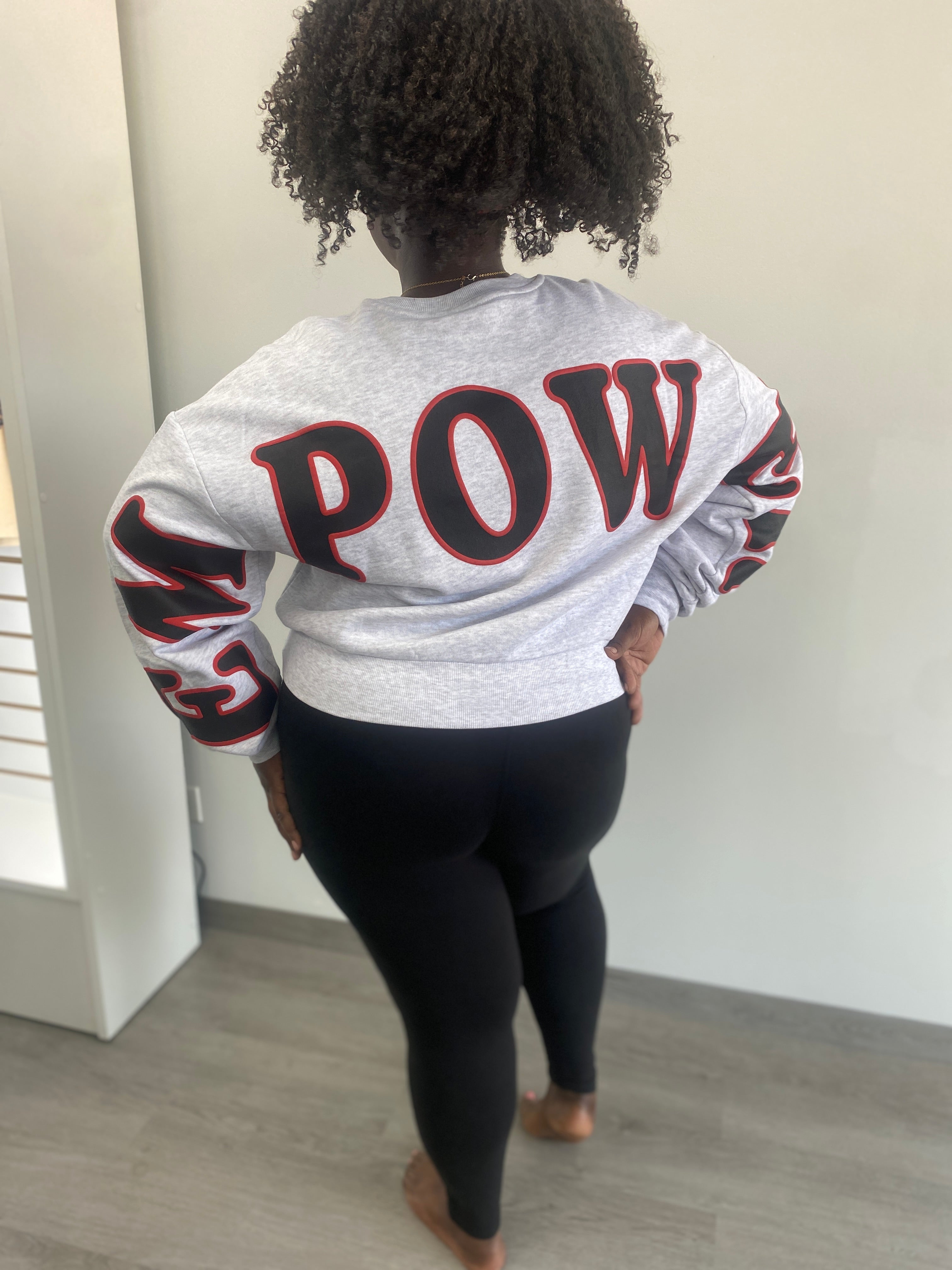 Empower With Love Graphic Cropped Sweatshirt - Positive Message Pullover
