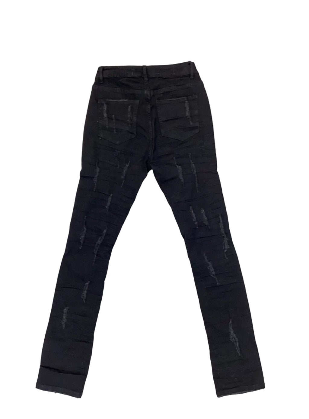 Distressed Skinny Jeans With Zipper Pockets - Closet Space