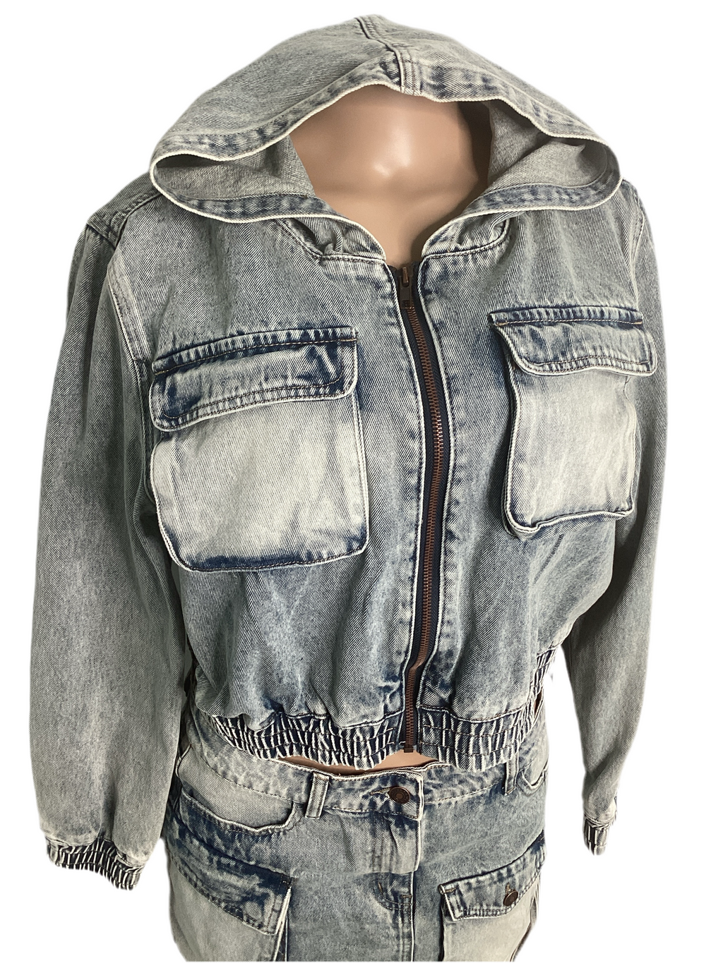 Dirty Wash Hooded Denim Jacket