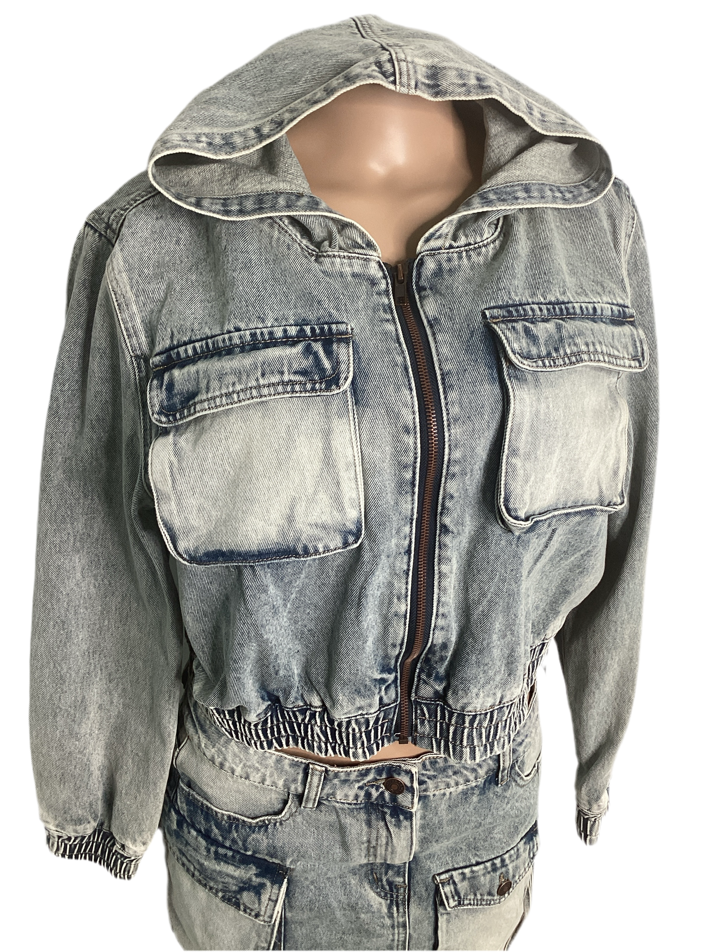 Dirty Wash Hooded Denim Jacket