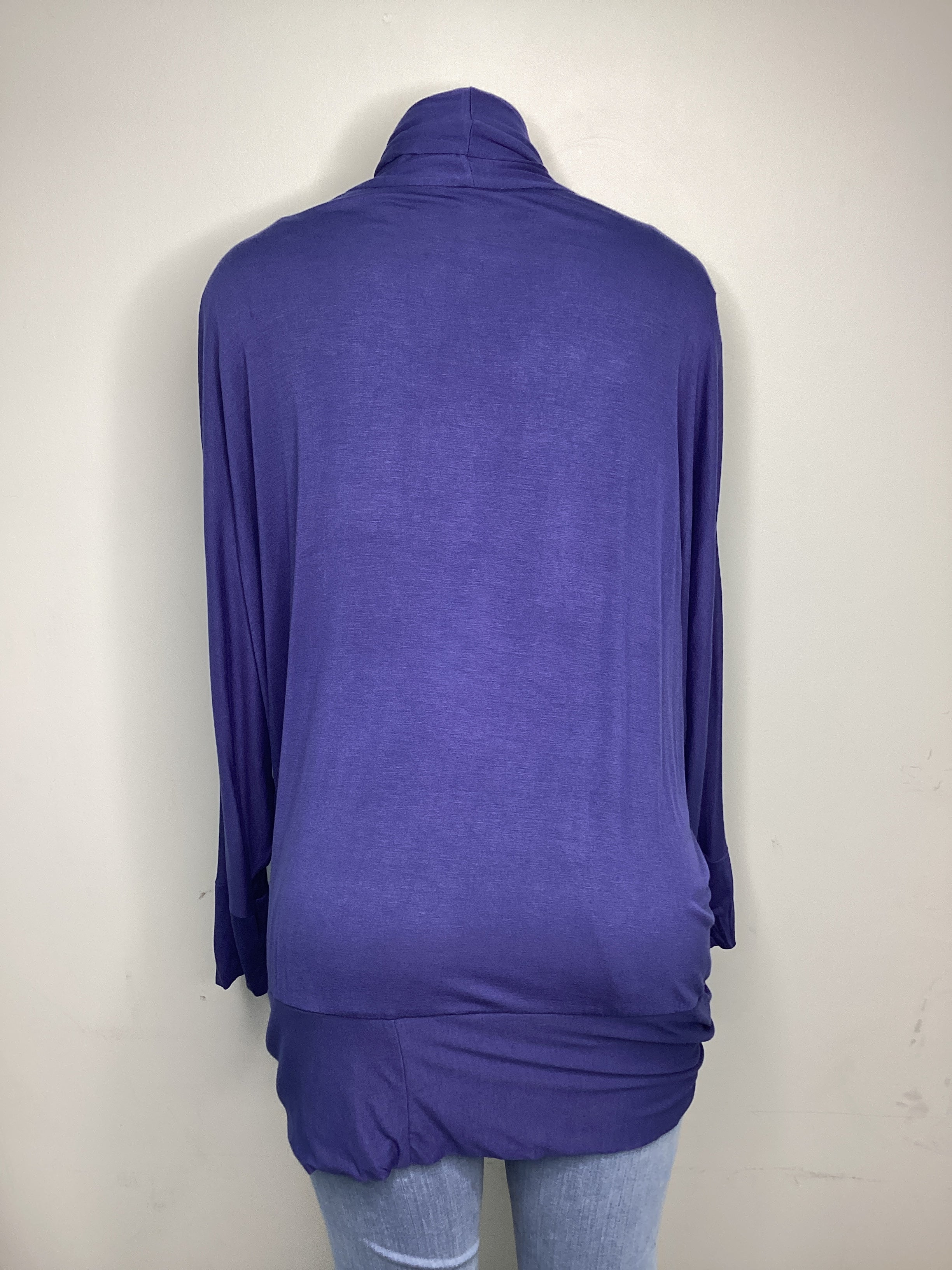 Curvy - Dolmen Sleeves Round Hem Cardigan - Closet Space