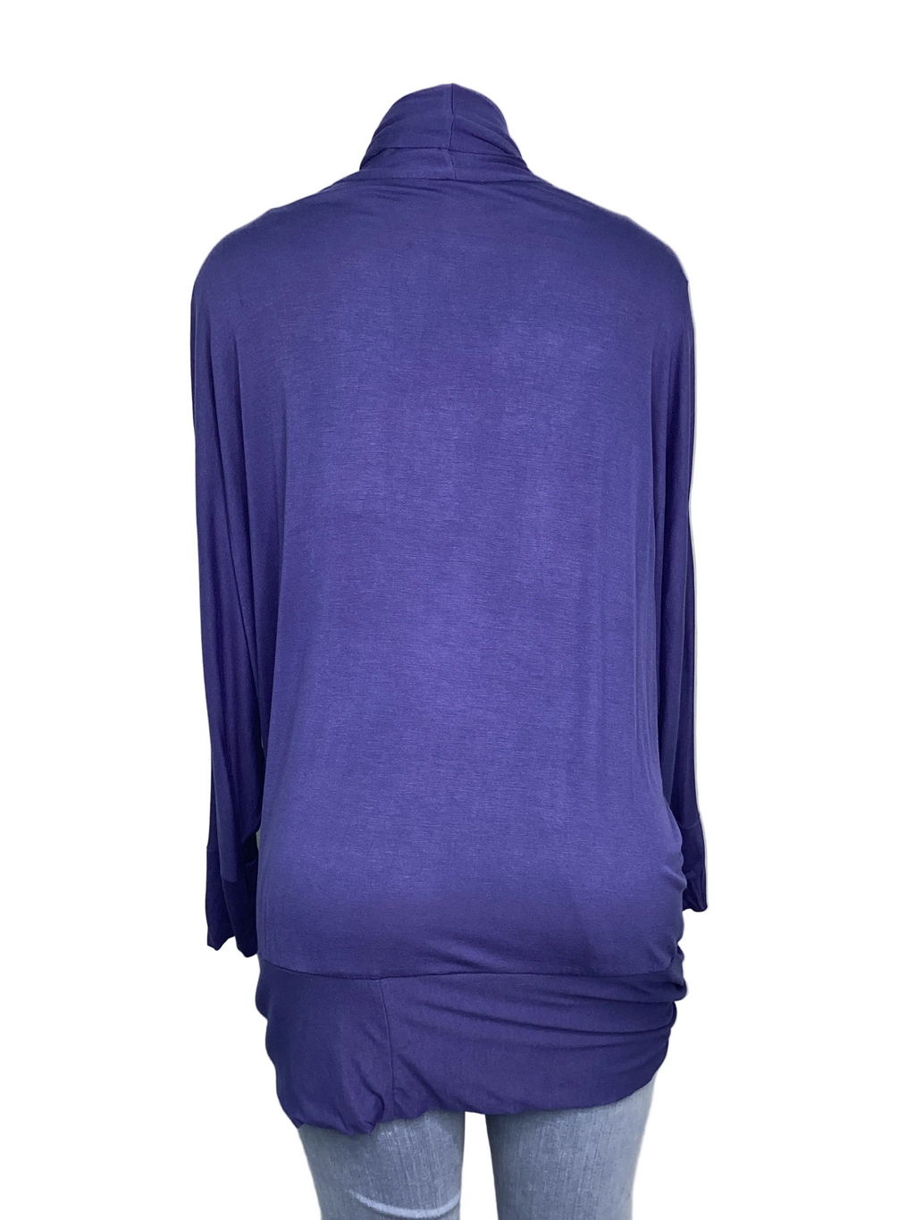 Curvy - Dolmen Sleeves Round Hem Cardigan