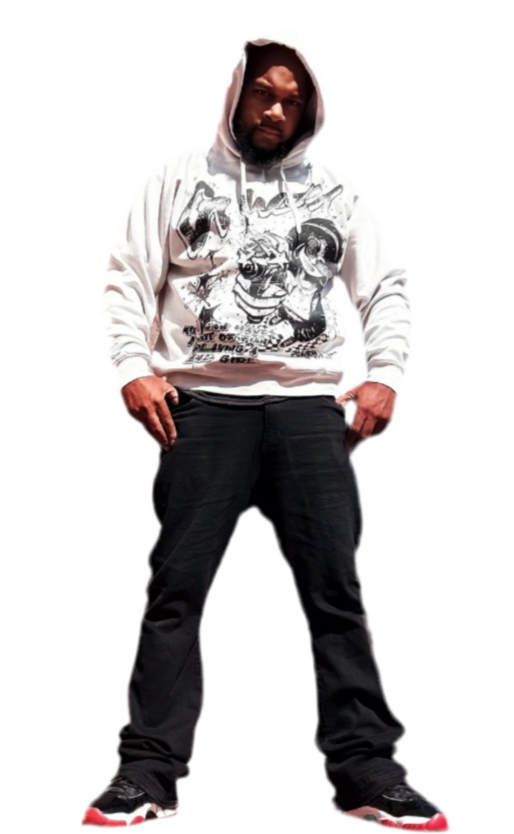 G-WEST -  Monochrome Graphic Hoodie – Streetwear Pullover with Bold Print