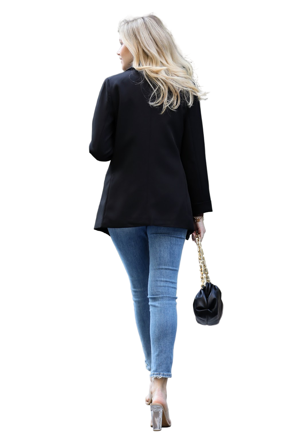 Open Front Woven Classic Blazer