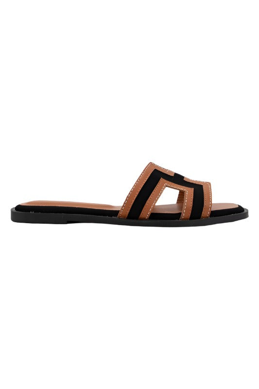 Luke Shaped Cut Out Upper Slip on Sandal