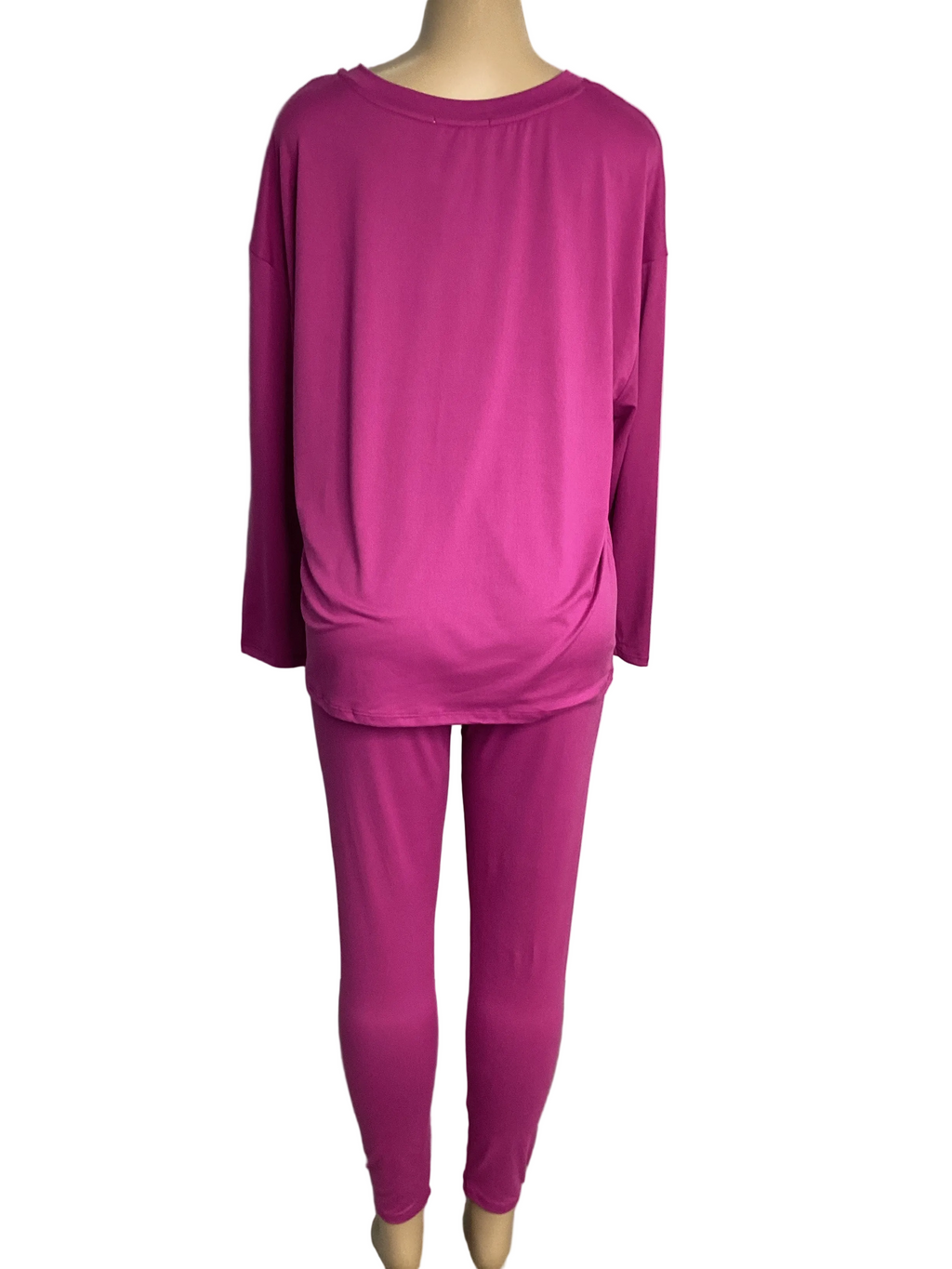 Curvy - Solid Long Sleeve Top & Legging Set