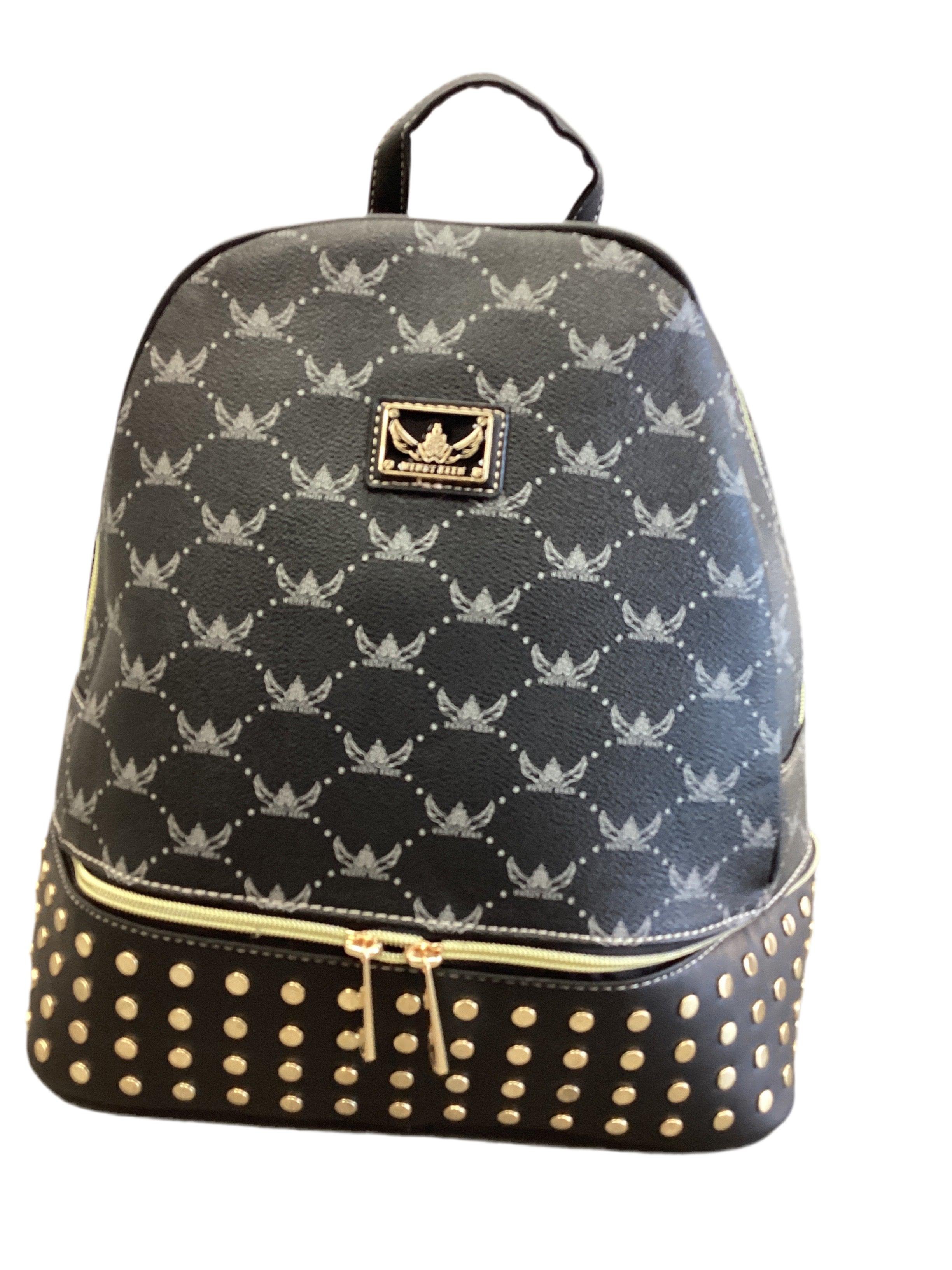 Monogram Studded Logo Backpack