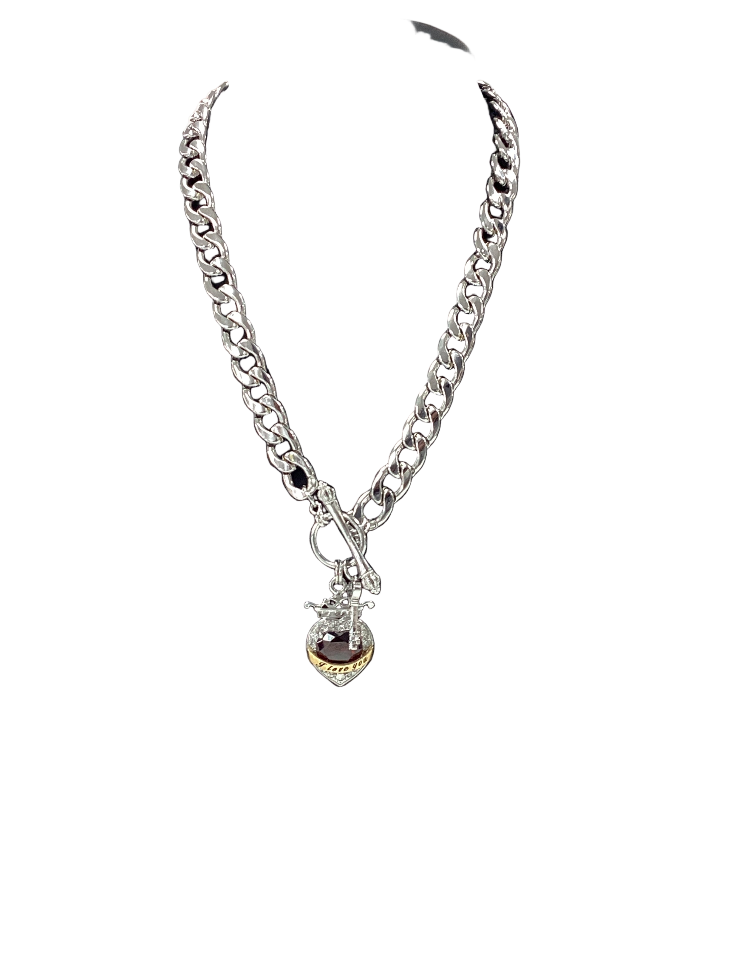 Royal I Love You Chunky Chain Necklace