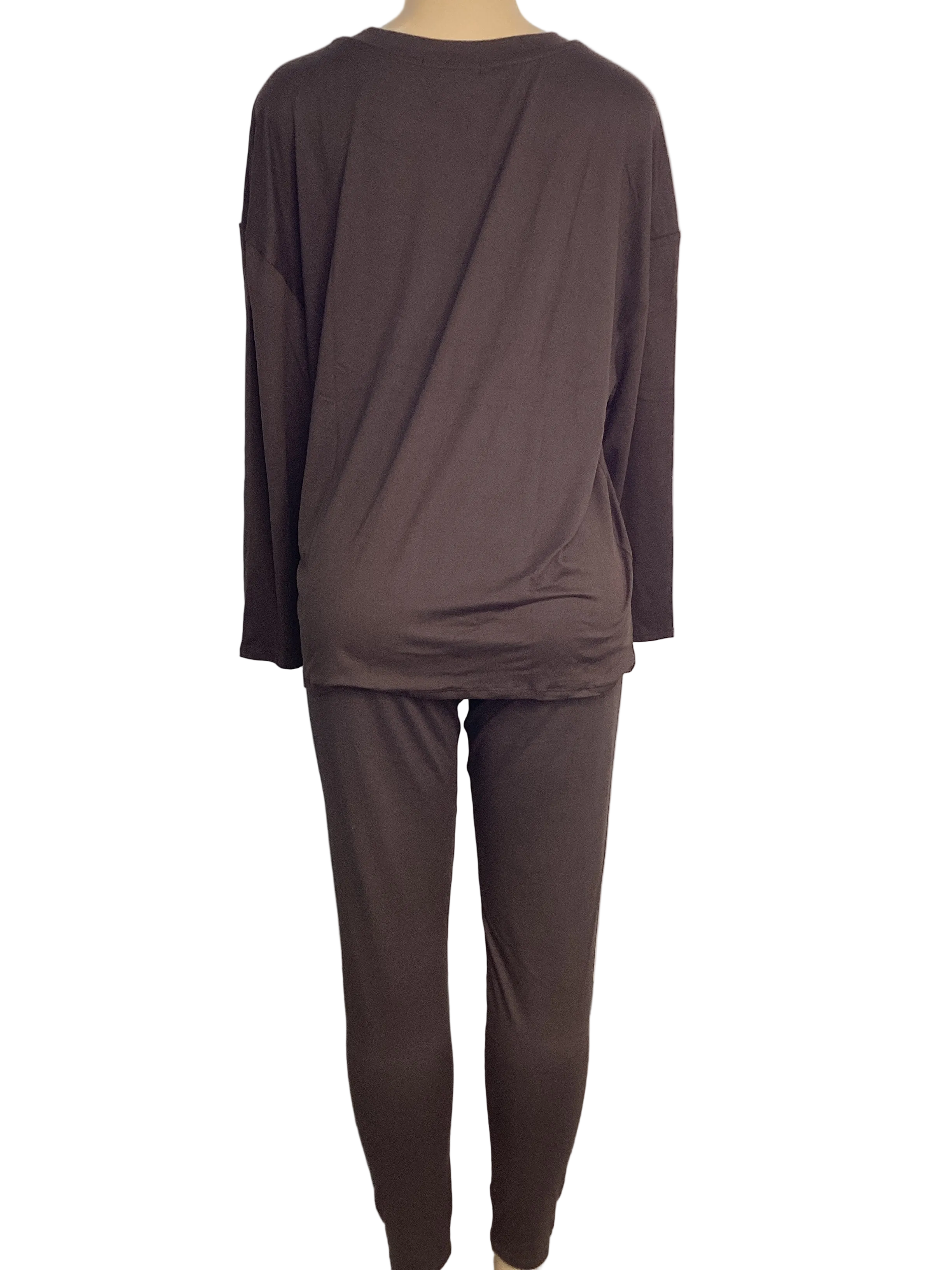 Curvy - Solid Long Sleeve Top & Legging Set