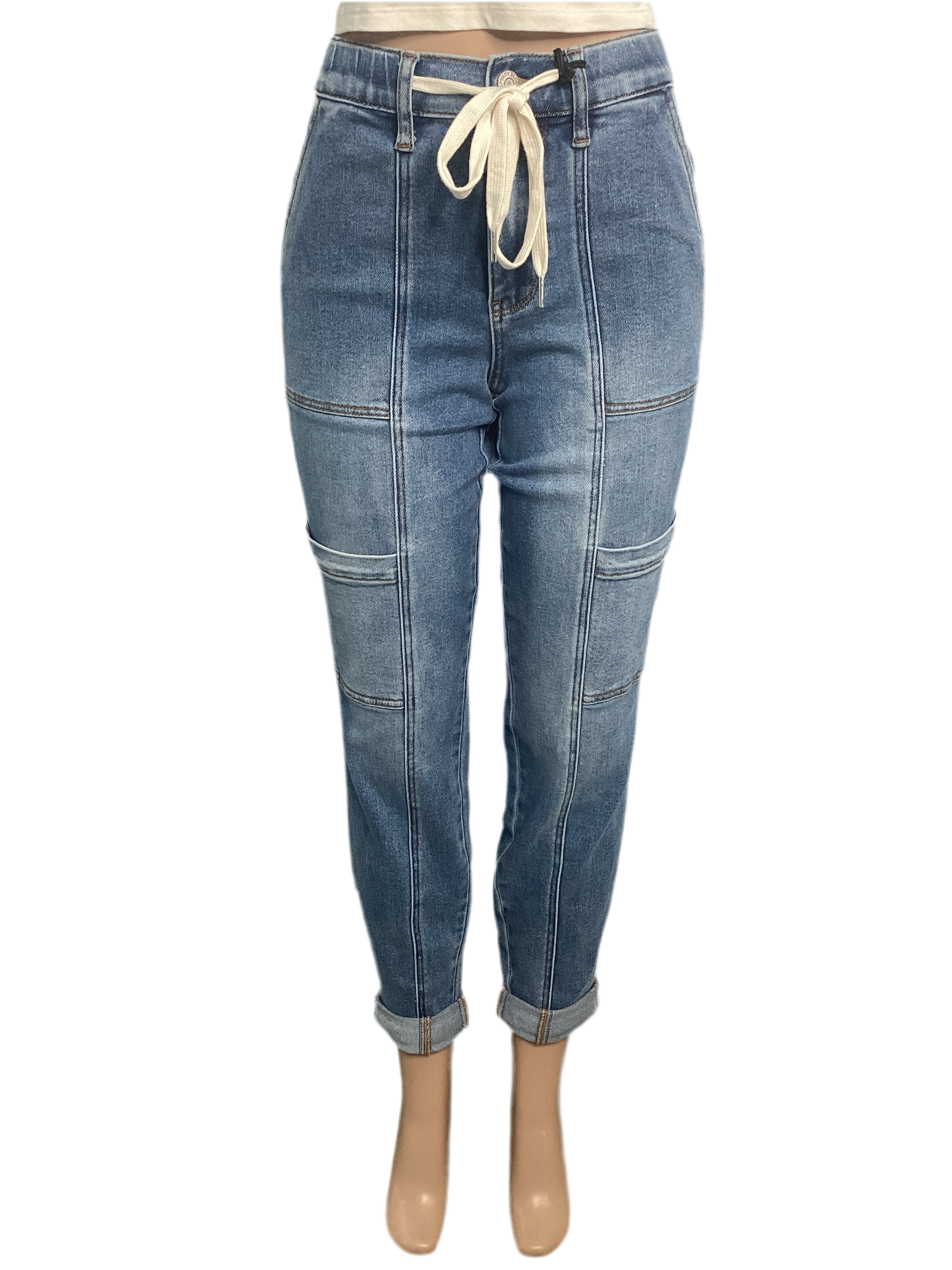 CURVY - JUDY BLUE - Cuffed Cargo Jogger