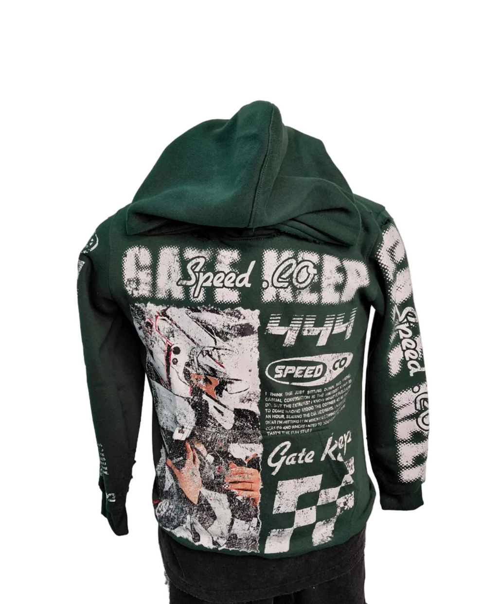 Gatekeep Racing Graphic Distressed Hoodie