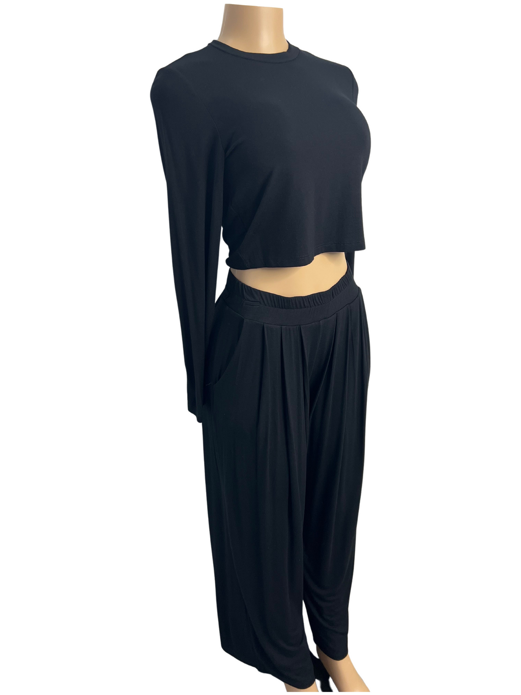 2 Piece Knit Dressy Top Wide Leg Pant Set - Closet Space