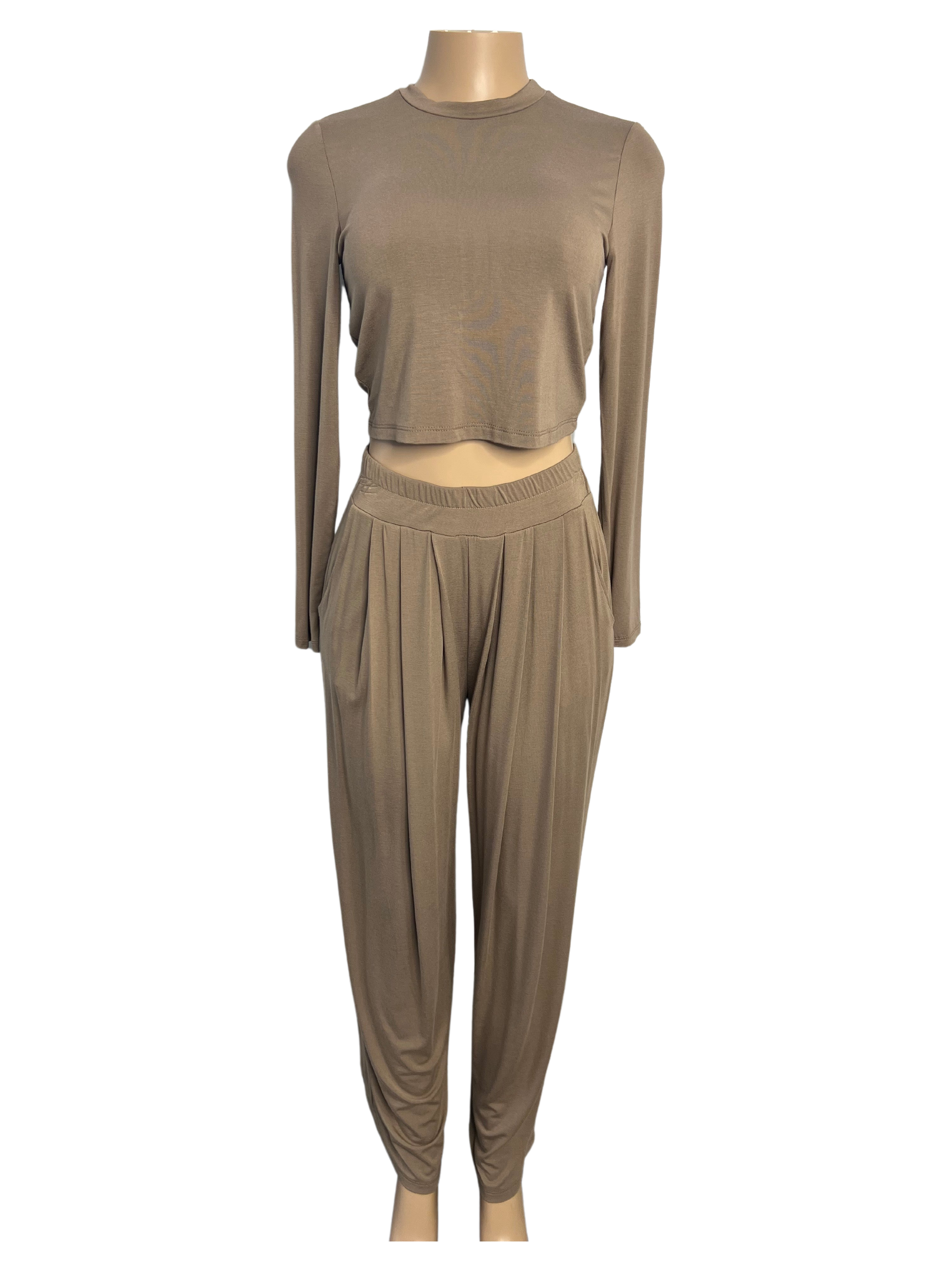 2 Piece Knit Dressy Top Wide Leg Pant Set - Closet Space