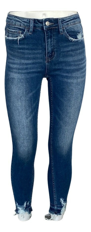 KLIQUE B Frayed Ankle Medium Wash Jeans - Closet Space