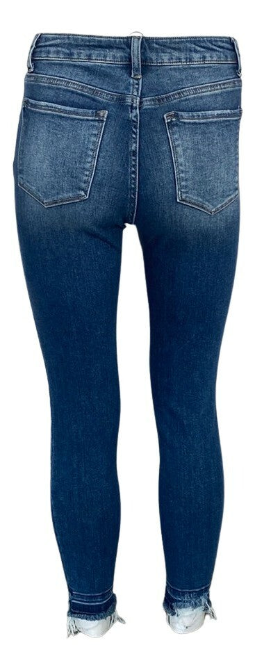 KLIQUE B Frayed Ankle Medium Wash Jeans - Closet Space