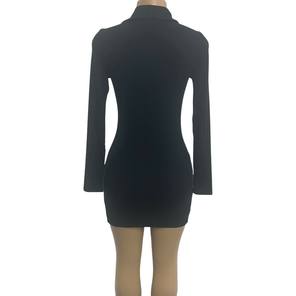 Collar Button Mini Dress - Closet Space