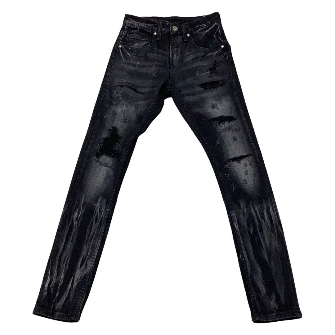 STREETZ IZ WATCHIN Black Distressed Jeans - Closet Space