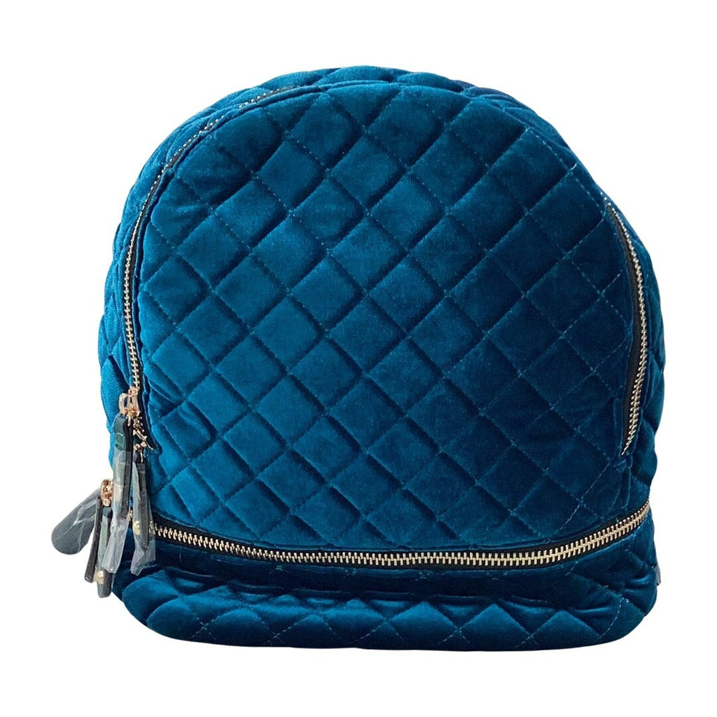 Velour Quilted Backpack - Closet Space