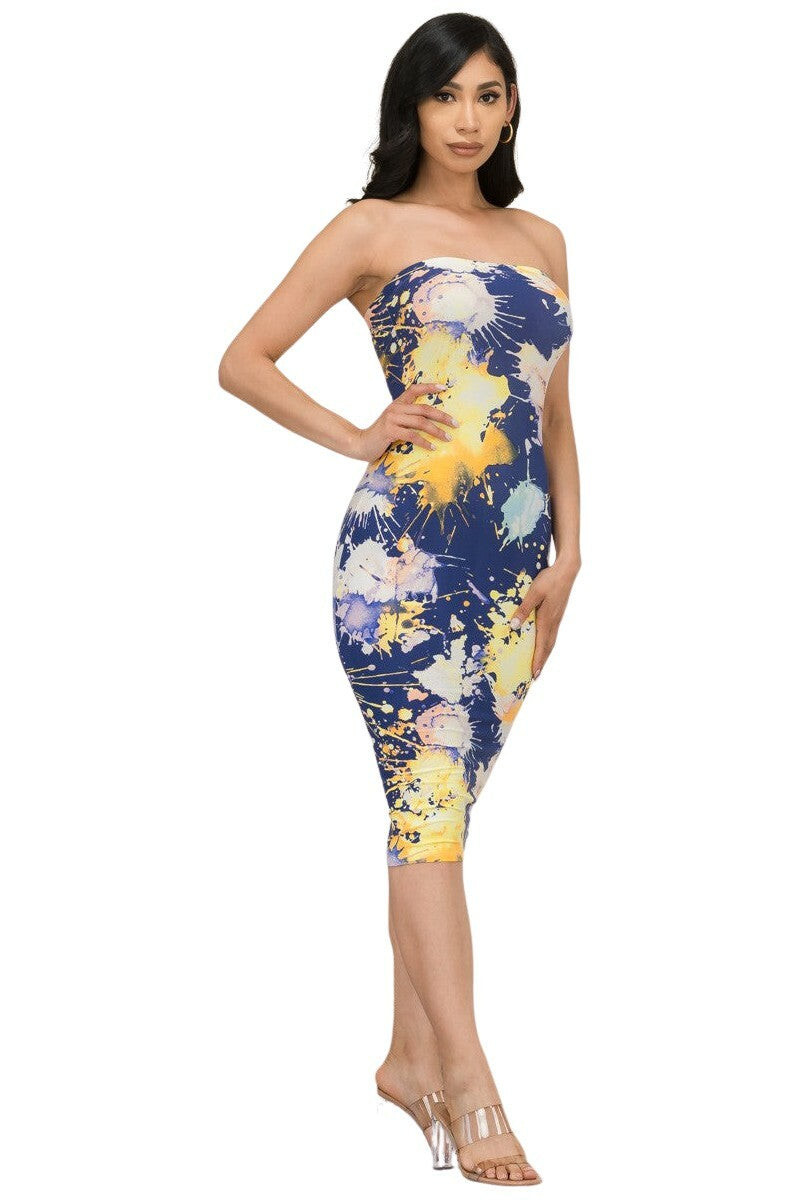 Printed Tube Dress - Closet Space