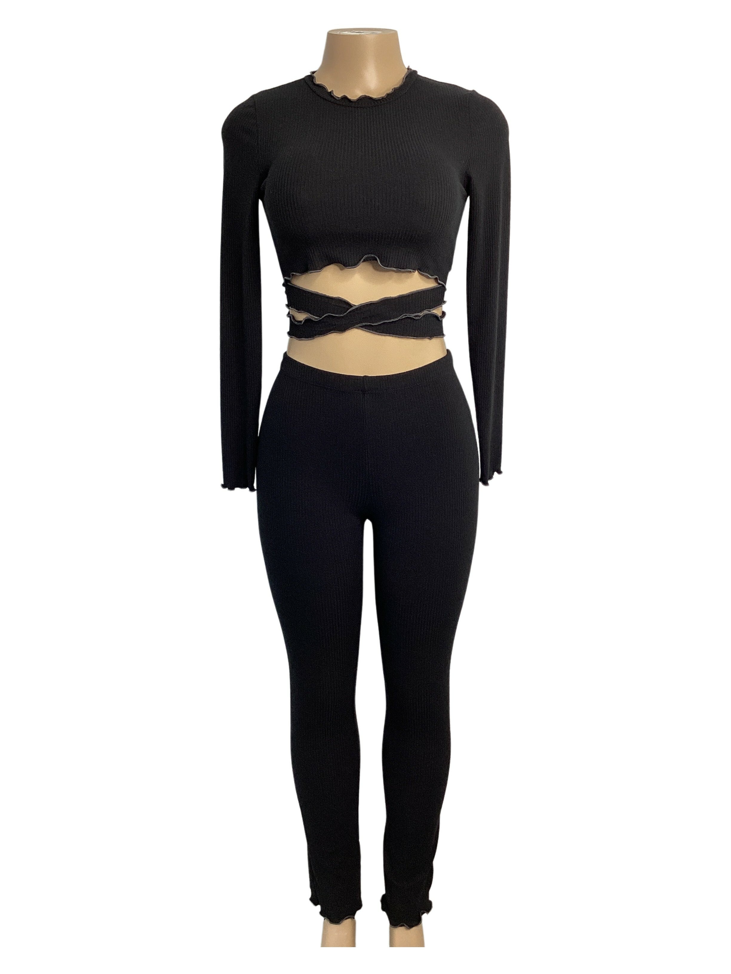 Lettuce Edge Stretch Top Legging Set - Closet Space