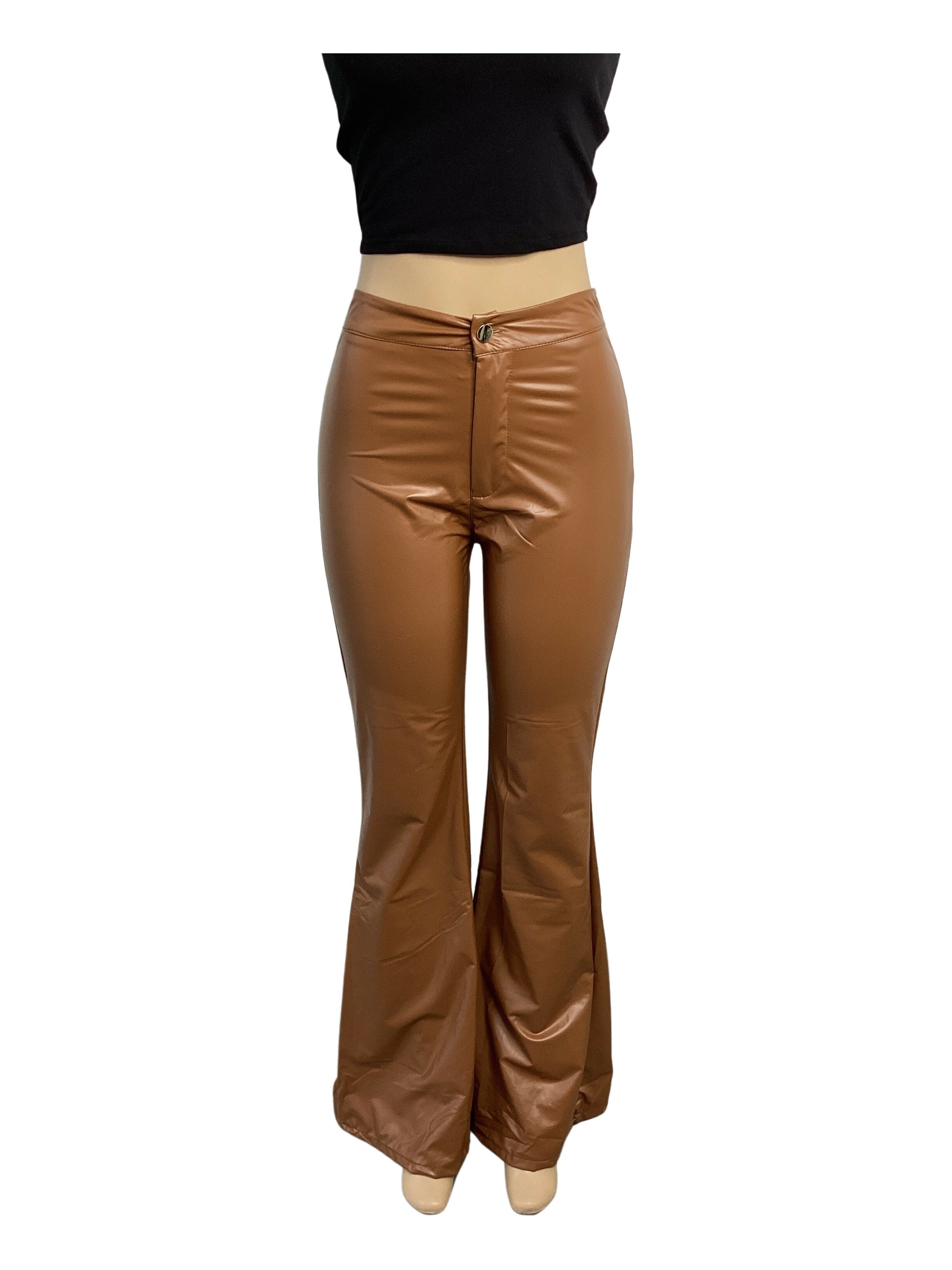 Faux Leather Slim Fit Flare Pant - Closet Space