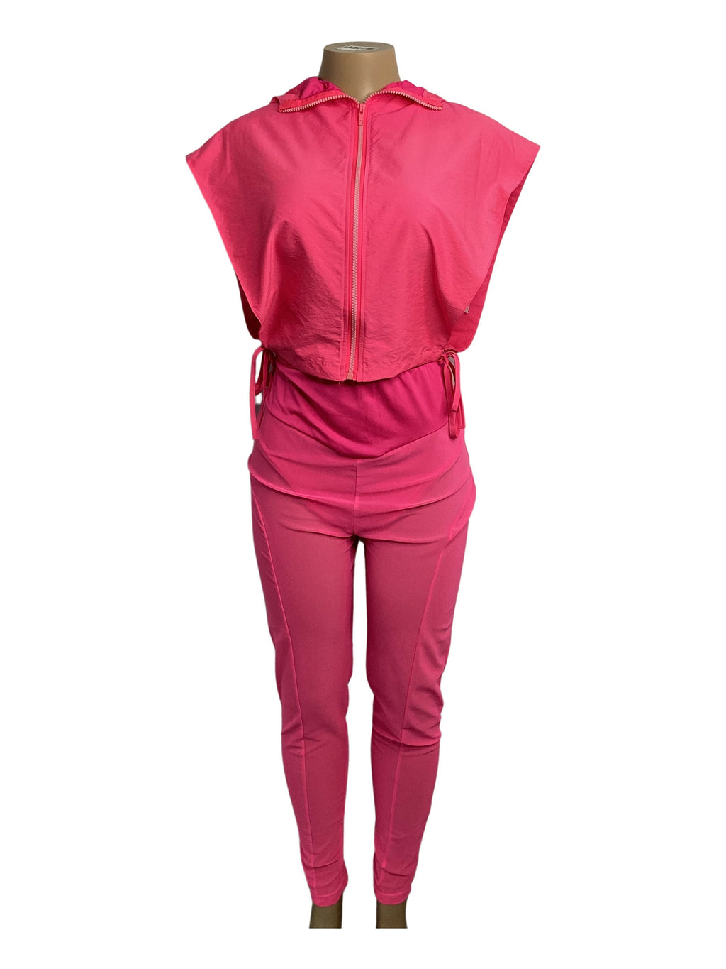 Neon Athletic Hood Jacket Mesh Legging Set - Closet Space