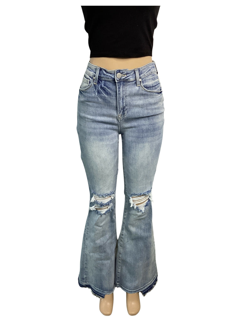 Risen High Waist 70’s Flare Jeans - Closet Space