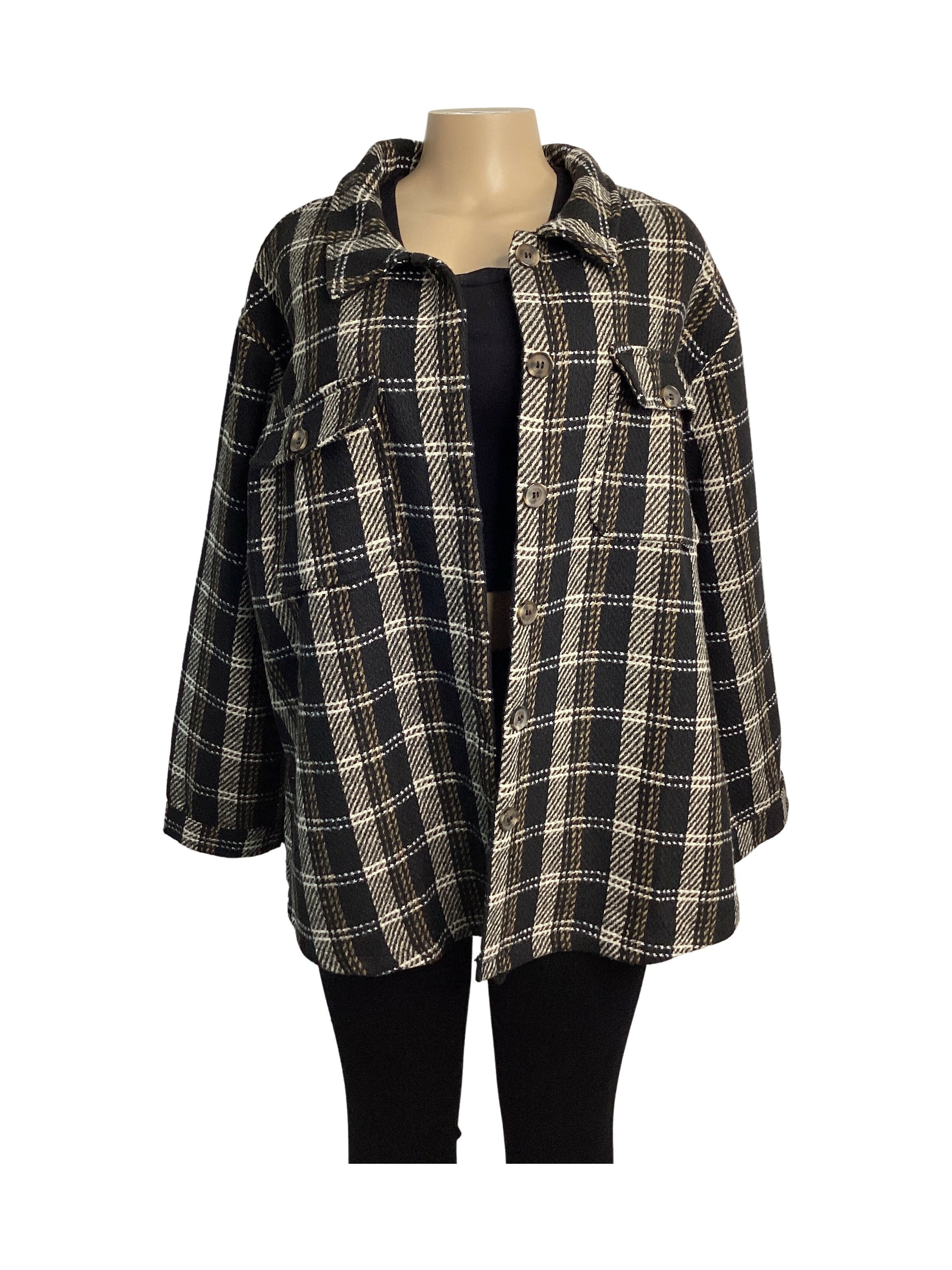 Plaid Shirt Jacket Overshirt - Closet Space