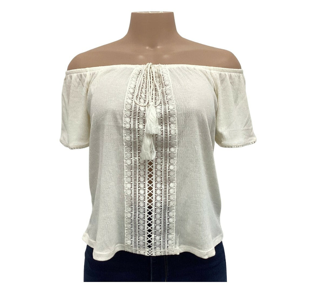 Off The Shoulder Tassel Blouse - Closet Space