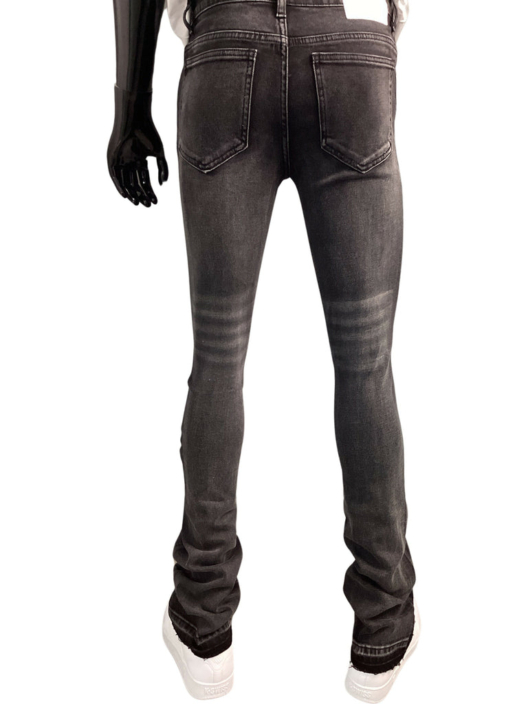 PURE REIGN Faith Script Wash Contrast Stacked Jeans - Closet Space