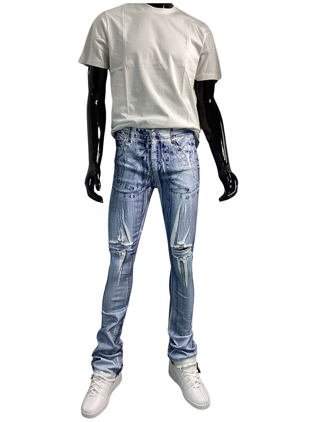 PURE REIGN Acid Wash Light Denim Skinny Jeans - Closet Space