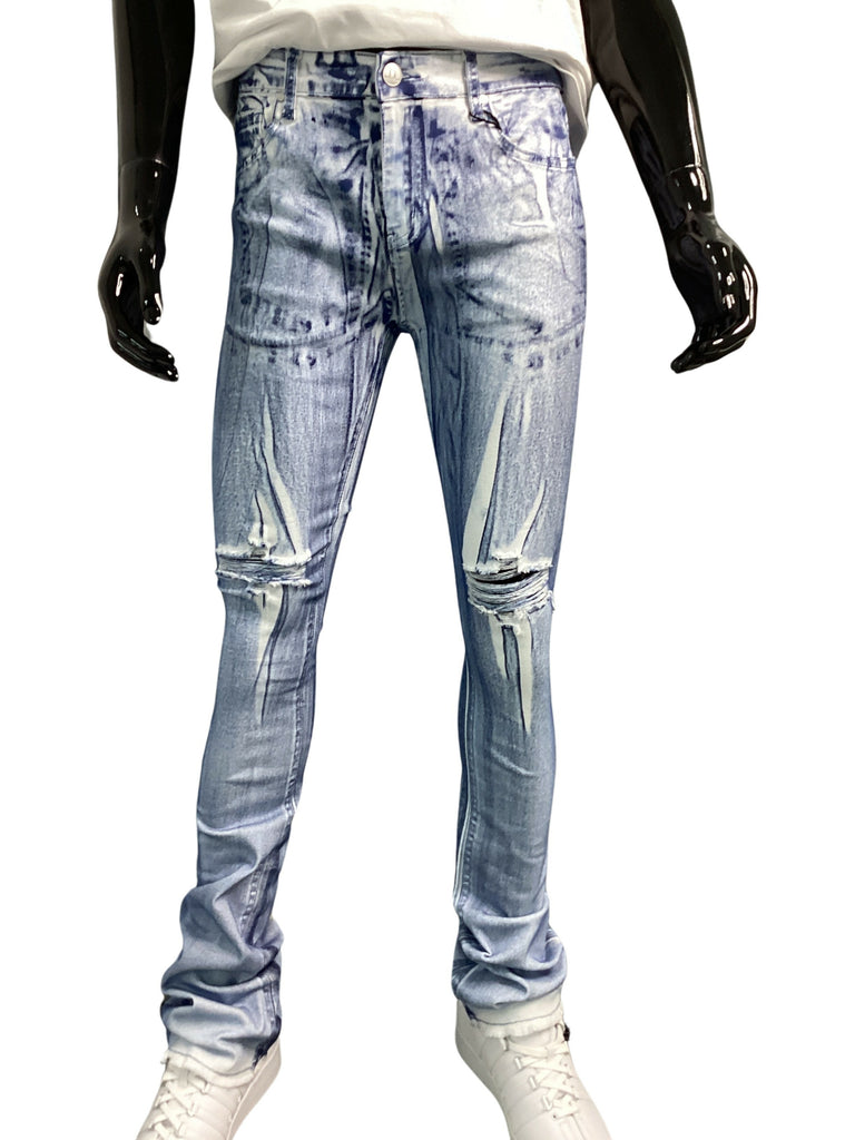 PURE REIGN Acid Wash Light Denim Skinny Jeans - Closet Space