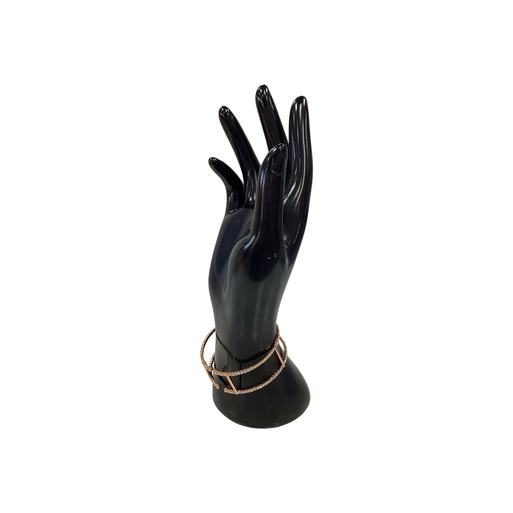 Crystal Double Bar Cuff Braclet - Closet Space