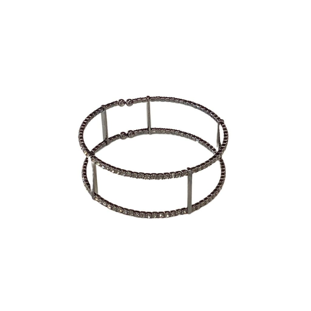 Crystal Double Bar Cuff Braclet - Closet Space