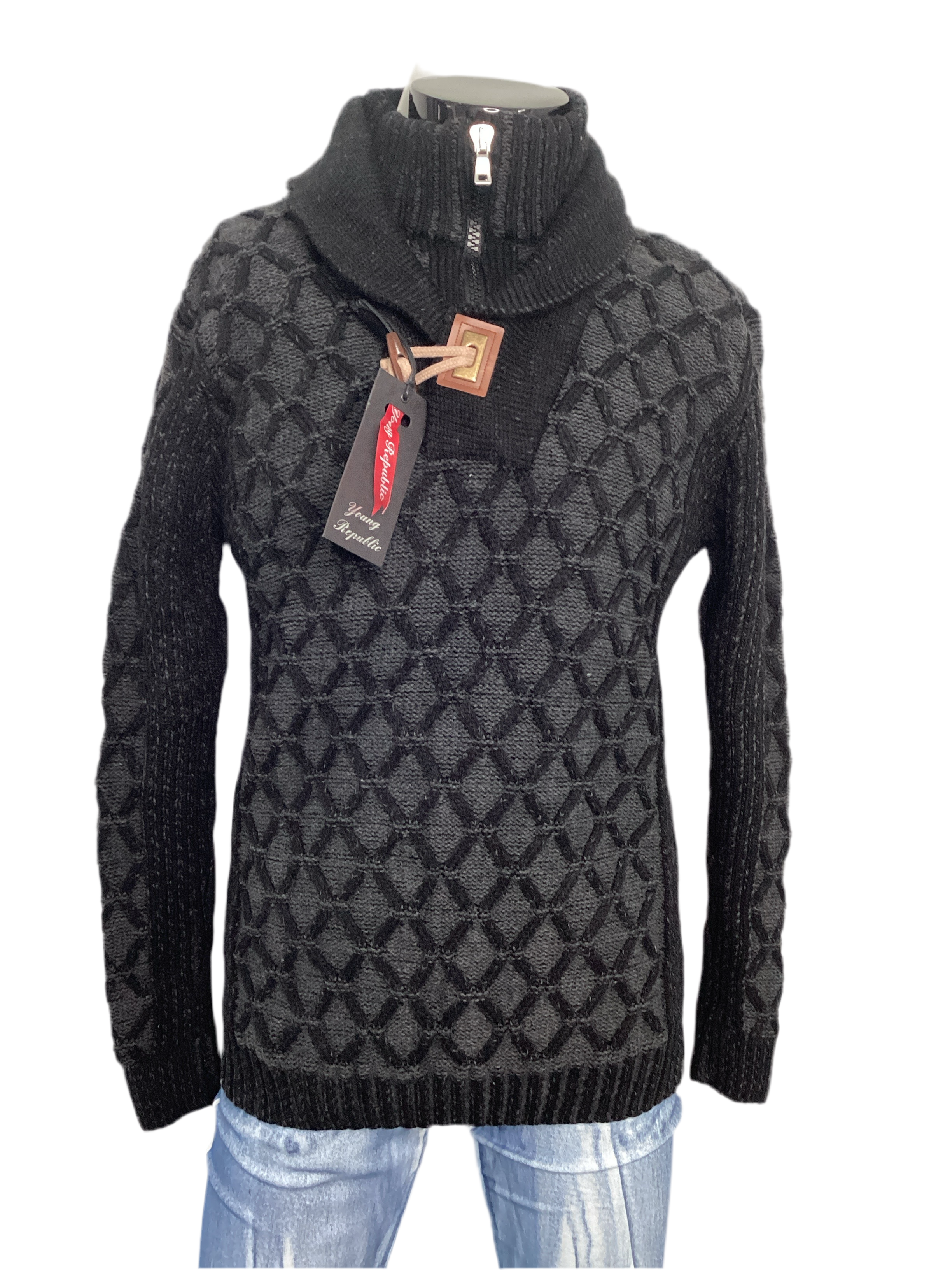 Shawl Collar Pullover Cable Knit Sweater