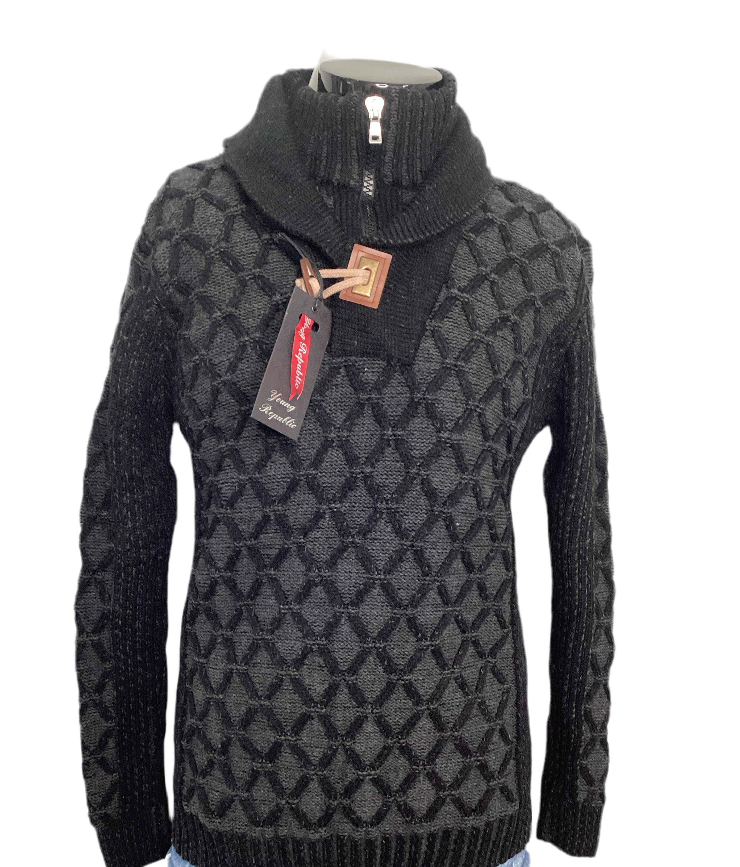 Shawl Collar Pullover Cable Knit Sweater