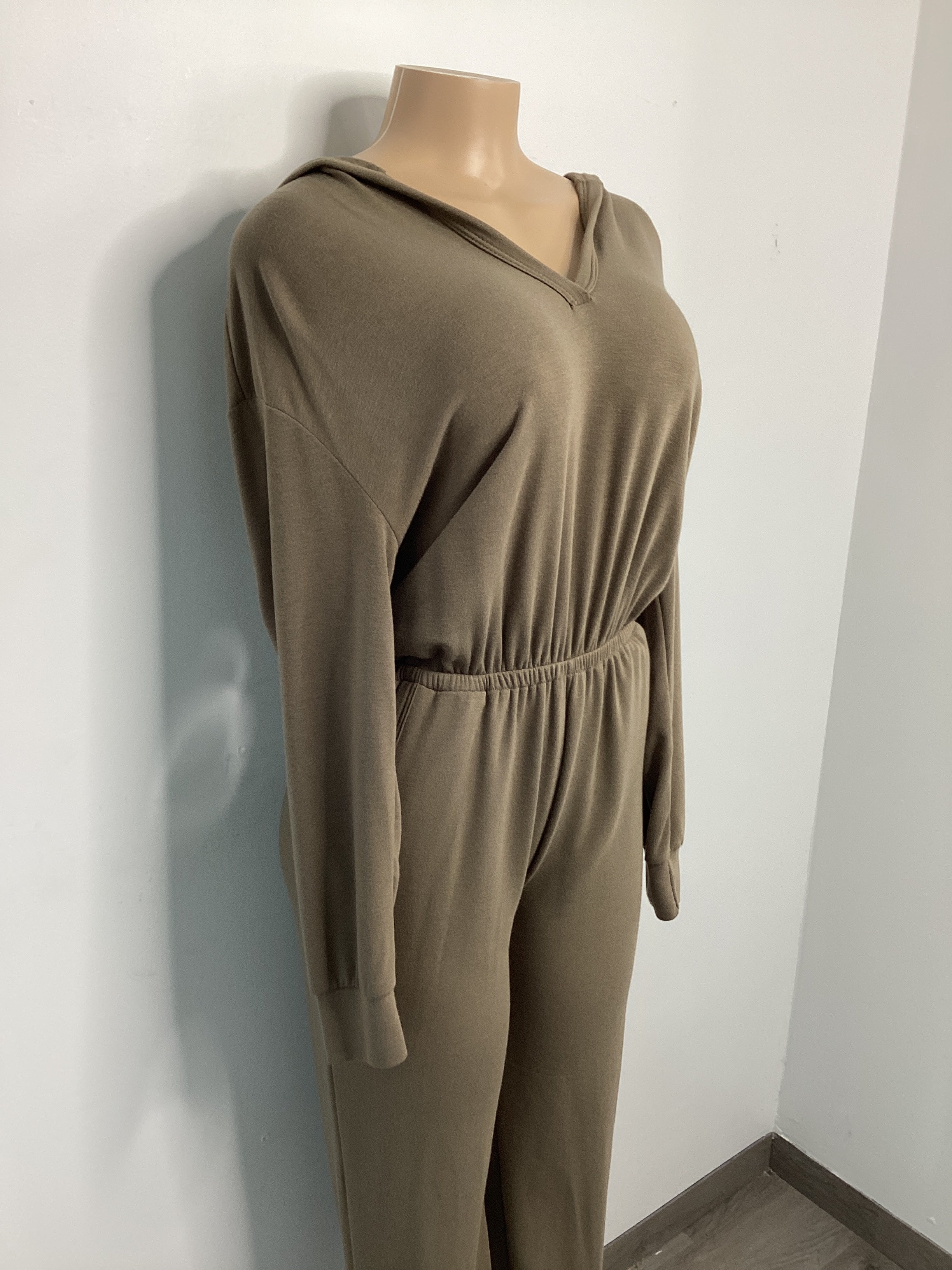 Casual Light Weight Hooded Pocket Jumpsuit - Closet Space